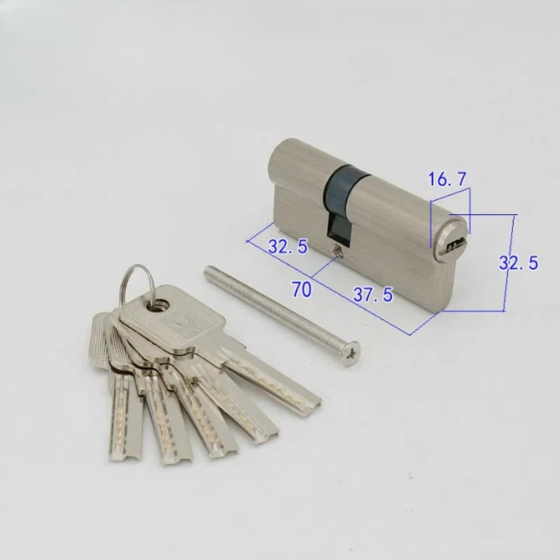 Indoor Lock Cylinder Bedroom Door Lock Core Metal Double Opening Eccentric Key Lock 65mm/70mm/80mm/85mm/90mm/100mm Hardware