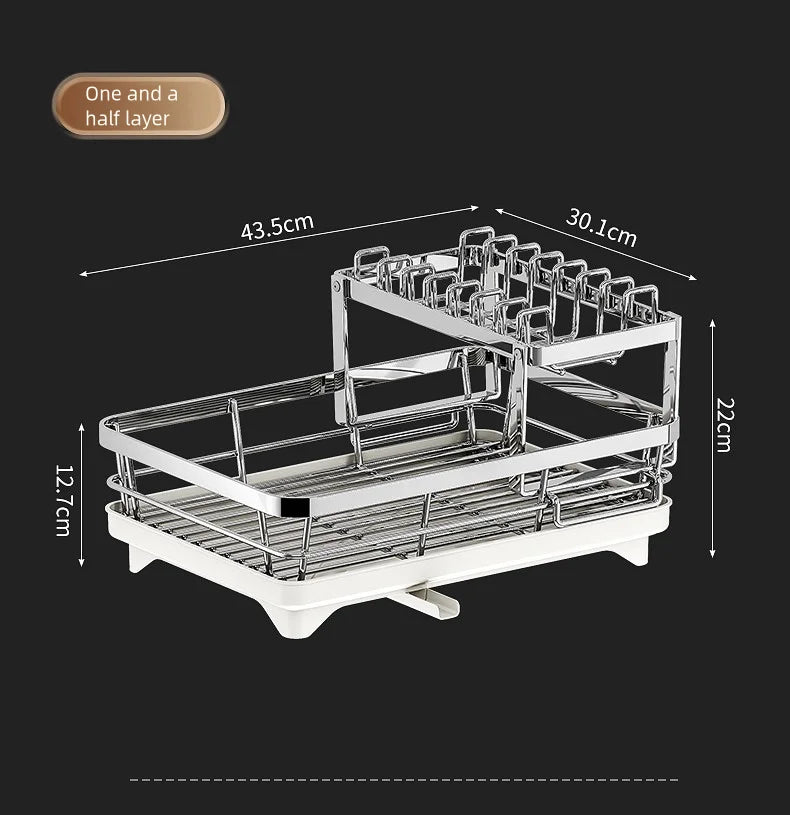 304 stainless steel kitchen storage rack, bowl and plate storage box, draining rack, multifunctional home storage rack for bowls