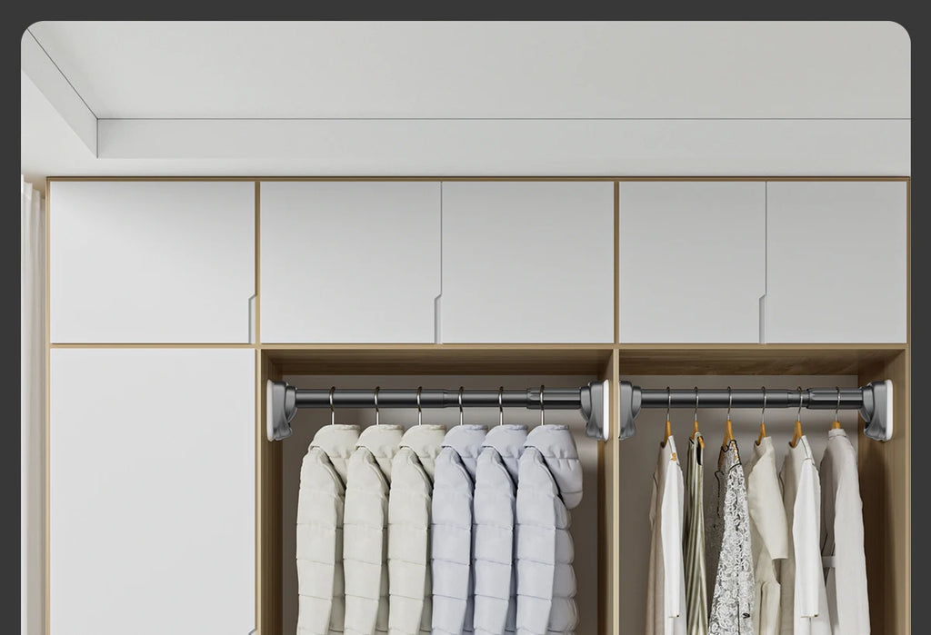 Retractable Clothes Drng Rods Wall Mounted Balcony Batoom Curtain Rods Wardrobe Clothes Hanger Rods No Drilling Required