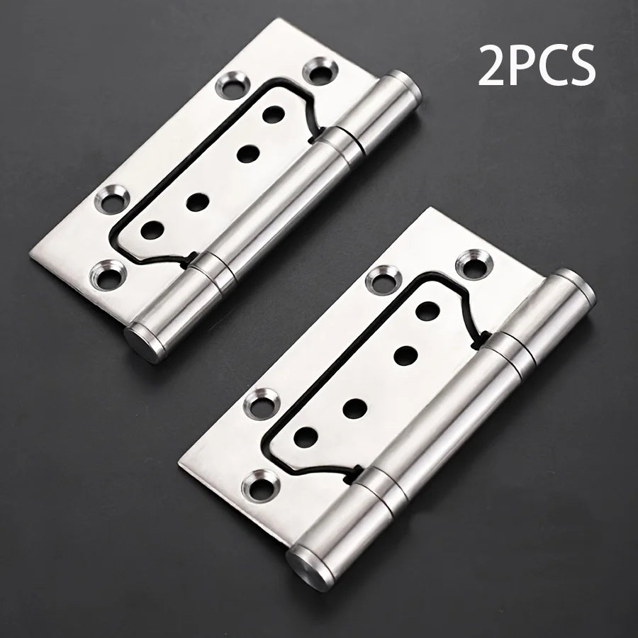 2pcs Heavy-Duty Stainless Steel Door Hinges Thickened Waterproof Rust-Resistant Silent Closing Thick Bearings Brushed Finish