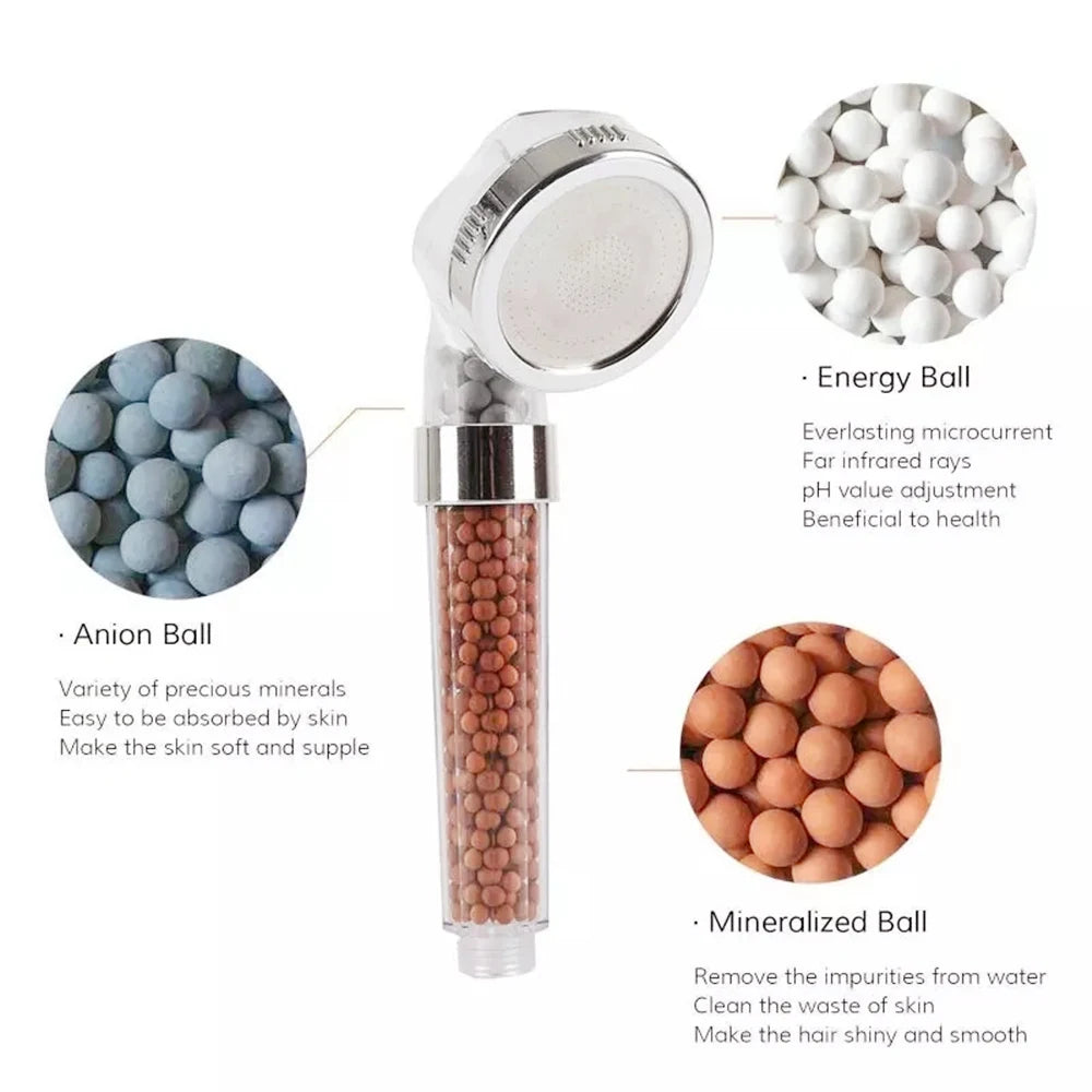 Bathroom Water Therapy Shower Negative Ion SPA Shower Head Water Saving Rainfall Shower Filter Head High Pressure Bath Spray