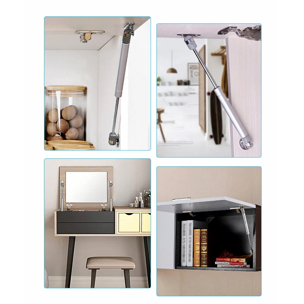 80N/100N 2pc Pneumatic Support Cabinet Hinges Silent Hydraulic Furniture Door Lift Support Stay Soft Close Open Cabient Hardware