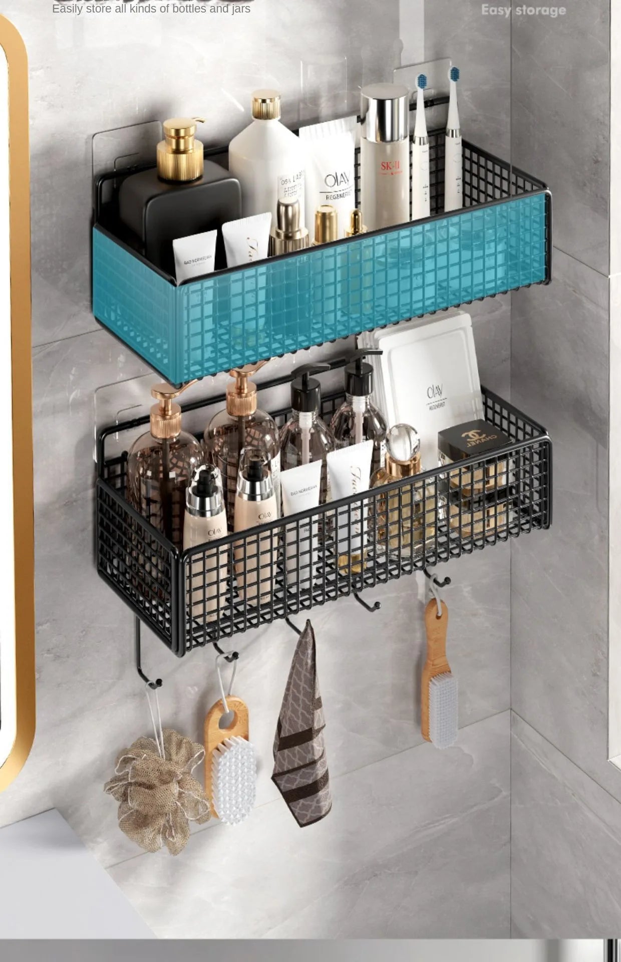 Kitchen Wall Mount Storage Rack Non Perforated Wall Mounted Storage Rack Wall Shelf Spice Rack Kitchen Rack Dish Rack Sink Rack