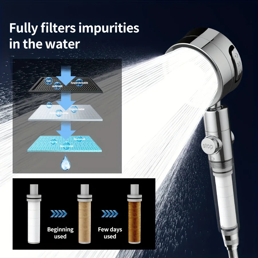 3-Speed Pressurized Shower Head - Adjustable Angle, Super Strong Flow for Refreshing Shower. Upgrade Your Bathroom Today!