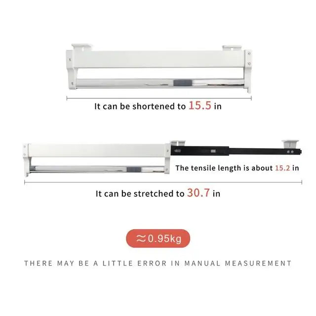Pull-Out Closet Valet Rod Adjustable Wardrobe Clothing Rail Heavy Duty Top Mount Wardrobe Hanger Rack Bar Ball Bearing Slide