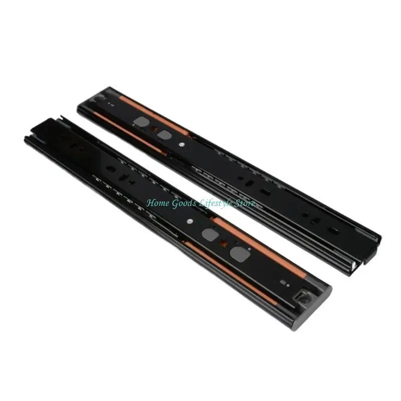 E74E 1Pair Stainless Steel Drawer Slides Buffer Damper Rails Soft Close Drawer Track Hardware Easy to Install