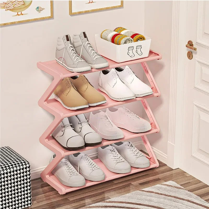 Shoe Rack Organizer Space Saving Shoes Organizer Free Standing Z-shaped Rack Multi-layer Assembly Storage for Home Dormitory