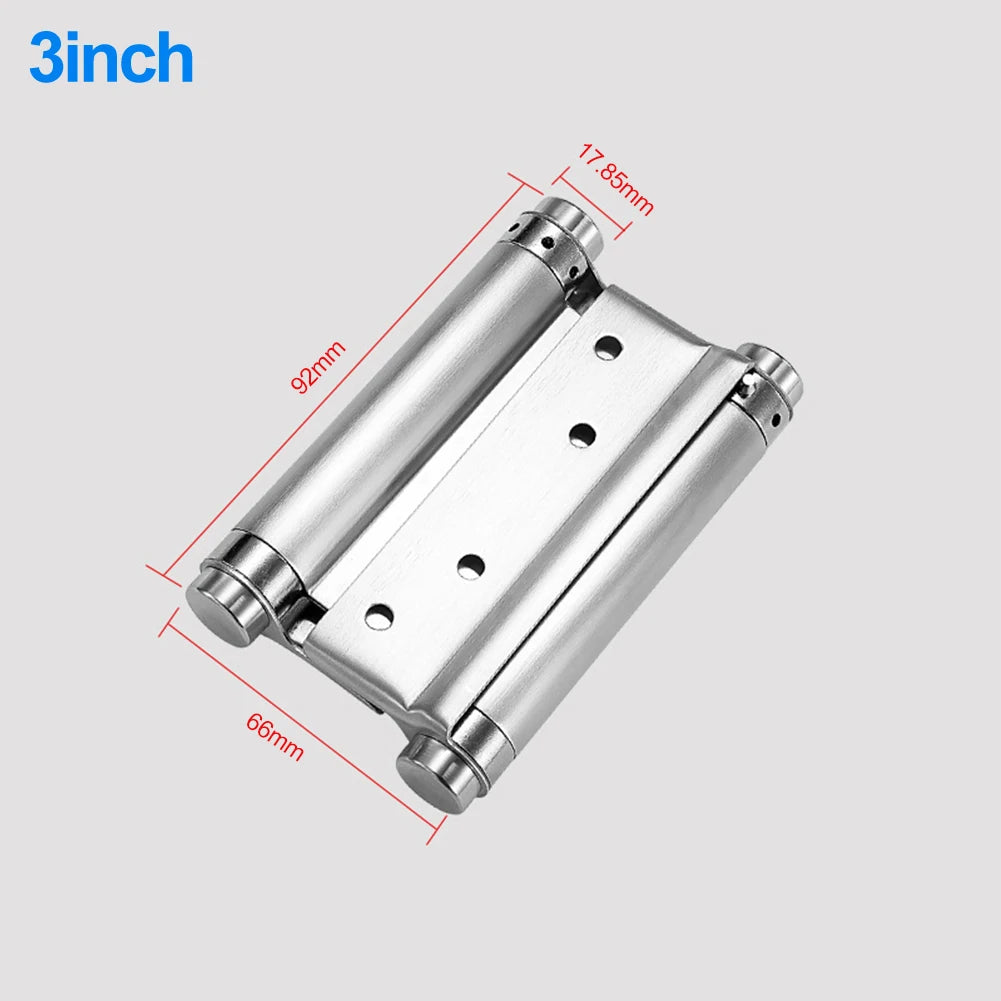 Double Spring Hinge Two-Way Free Door Hinge Stainless Steel  Automatic Door Closing Garage Door Hinges Fence Dedicated Hardware