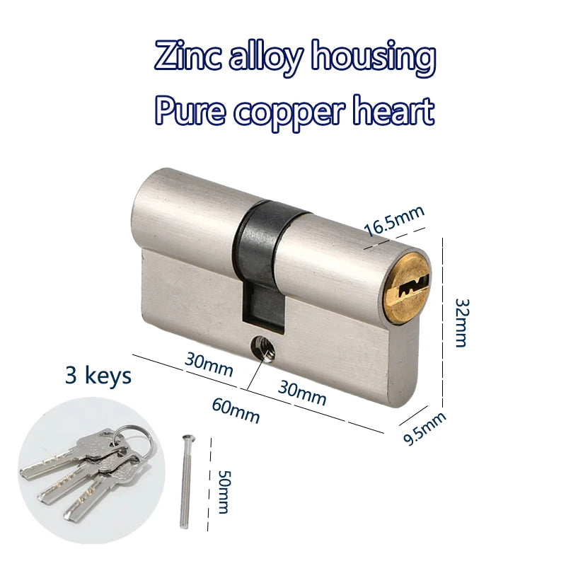 lock cylinder door with master key Indoor entrance door lock 60mm 70mm 80mm Eccentric lock cylinder same key Customize