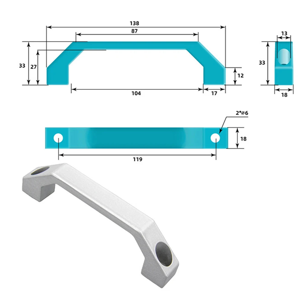 Adaptable For Indoor Decoration Aluminum Alloy Handle Furniture Handle Easy Installation High Strength Lightweight