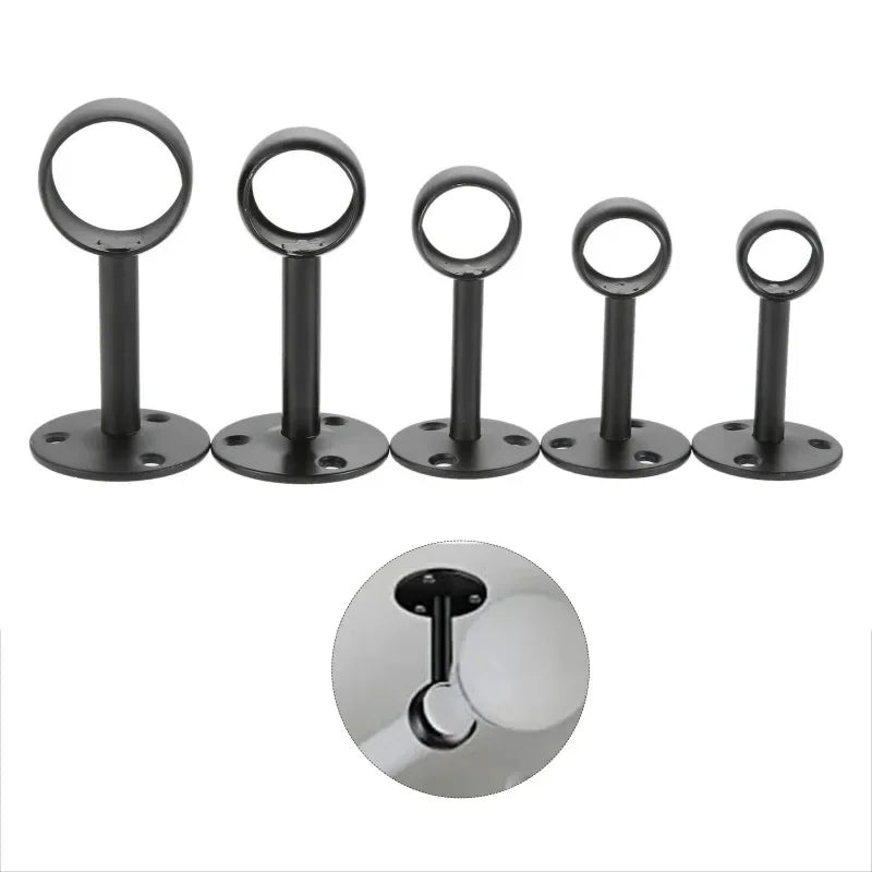 4Pcs 16/19/22/25/32mm Wardrobe Hanger Pipe Bracket Steel Flange Tube Holder for Clothes Curtain Rod Ceiling Fixed Support Clamps