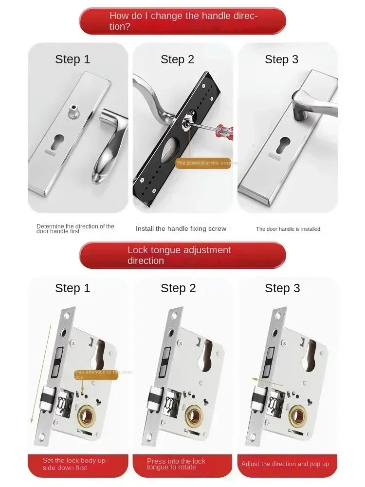 Apartment Room Wood Door Lock Set  House Anti-theft House Interior Door Bedroom Furniture Security Lock For Home Doors With Key