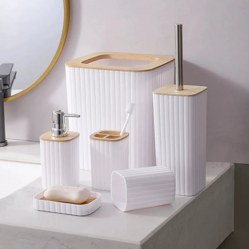 1 Piece Bathroom Accessories Set 6 Piece Bathroom Accessories Set With Paper Basket Houserack Gift Bath Set For Bathroom Decor