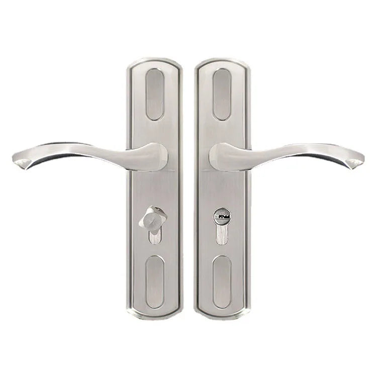 Adjustable Stainess Steel Door Handle lock set Home Security With Keys  Interior Door Lock Hole Size110-190mm