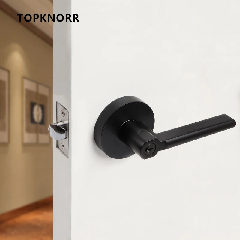 Door Lock Household Universal Silent Toilet Indoor Bedroom Lock Three-bar Handle Lock Old-Fashioned Spherical Round Door Lock