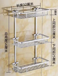 Bathroom Punch Free  Aluminum Triangular Rack Storage Organizer Corner Shelf For Shampoo Soap Cosmetic Basket Holder