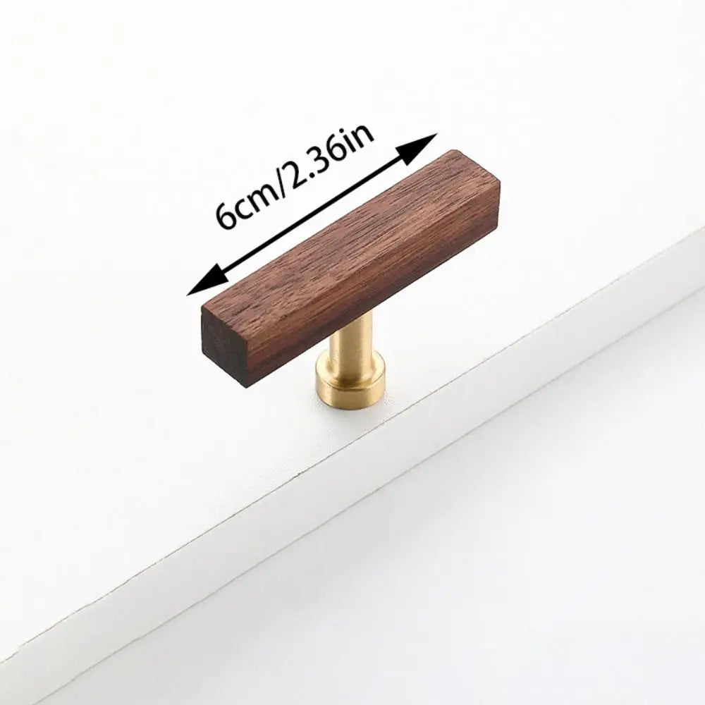 High-End Walnut Wood Wood Cabinet Handles Beech Wood Luxury Design Door Knobs Modern Minimalist Drawer Pulls Dresser