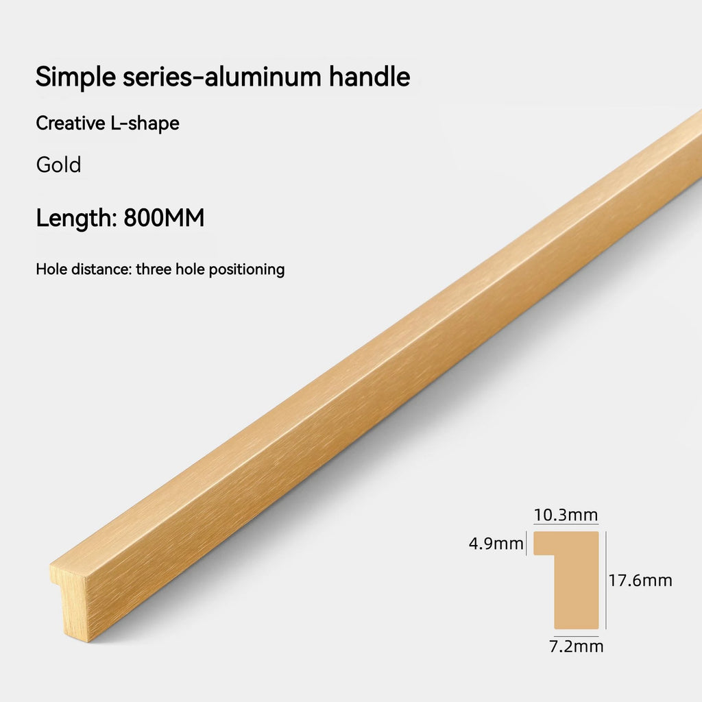 Modern Long Cabinet Door Handles 700-1200mm Brushed Gold Silver T Bar Aluminum Cupboard Pulls Drawer Knob Furniture Hardware