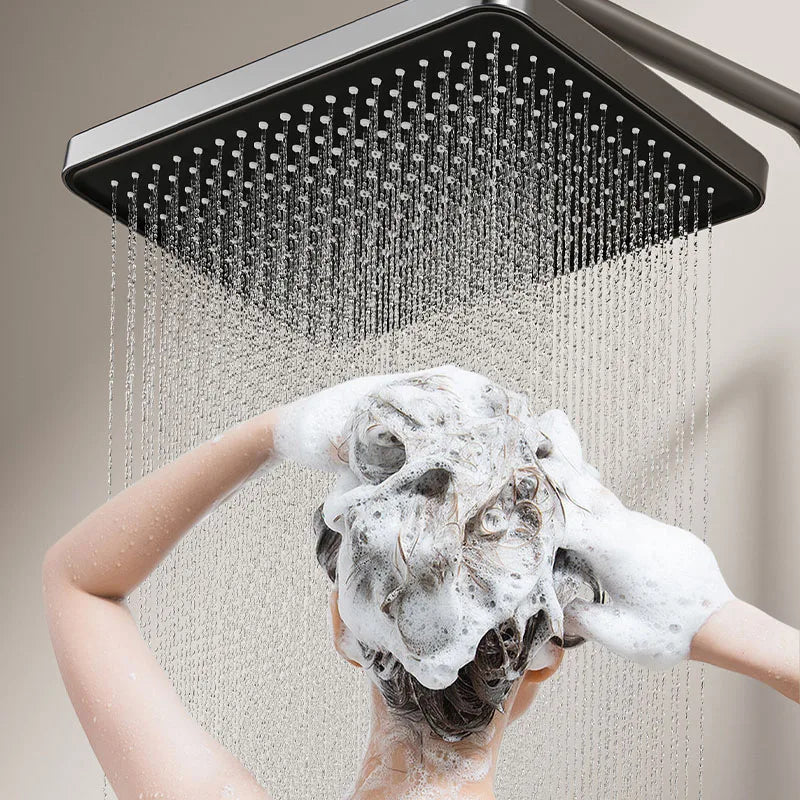 Bathroom Multifunction Shower System Set Household Rotary Knob Hot and Cold Water Pressurize Gunmetal Gray Aluminum Shower Set