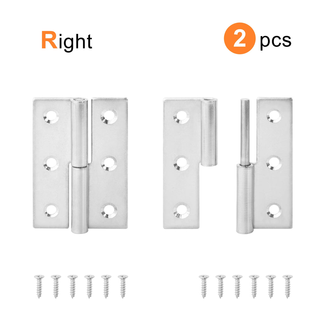 2PCS Stainless Steel Detachable Hinge 270 Degree Black Removable Wooden Furniture Door Hinges for Cabinet Cupboard Closet Box