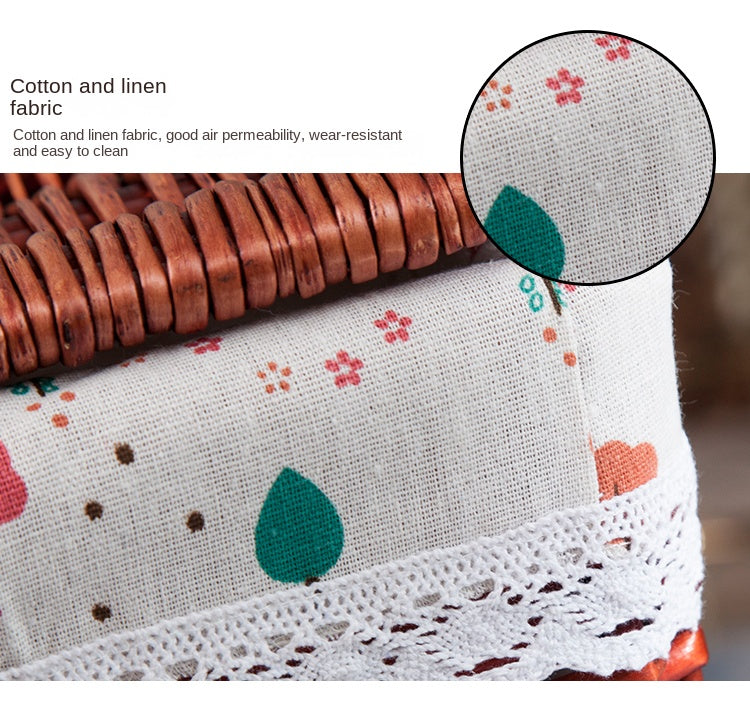 Large Capacity Rattan Laundry Basket - Vine Woven Storage with Cover, Simple and Elegant Dirty Clothes Organizer for Home