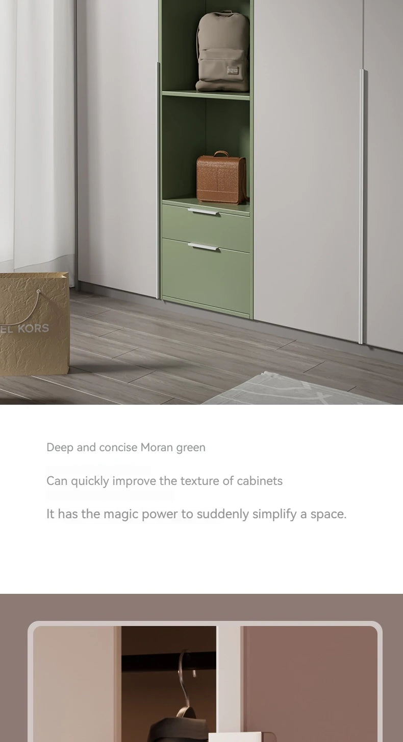Modern Minimalist Long Door Handles, Drawers, Wardrobes, Hidden Handles, Non Perforated Cabinets, Black Edge Sealing Handles