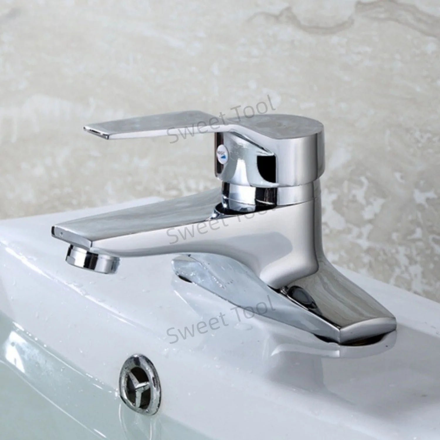 Bathroom Tap Hot and Cold Mixer Faucet Single Handle Double Hole Basin Accessories Toilet Faucet Washbasin Water Faucet