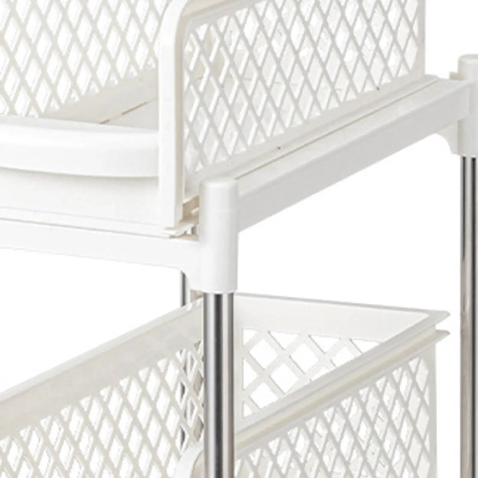 under Sink Organiser Sliding Kitchen Cabinet Organizer Sturdy Stainless Steel Bathroom 2 Tier Pull Out Cabinet Organizer