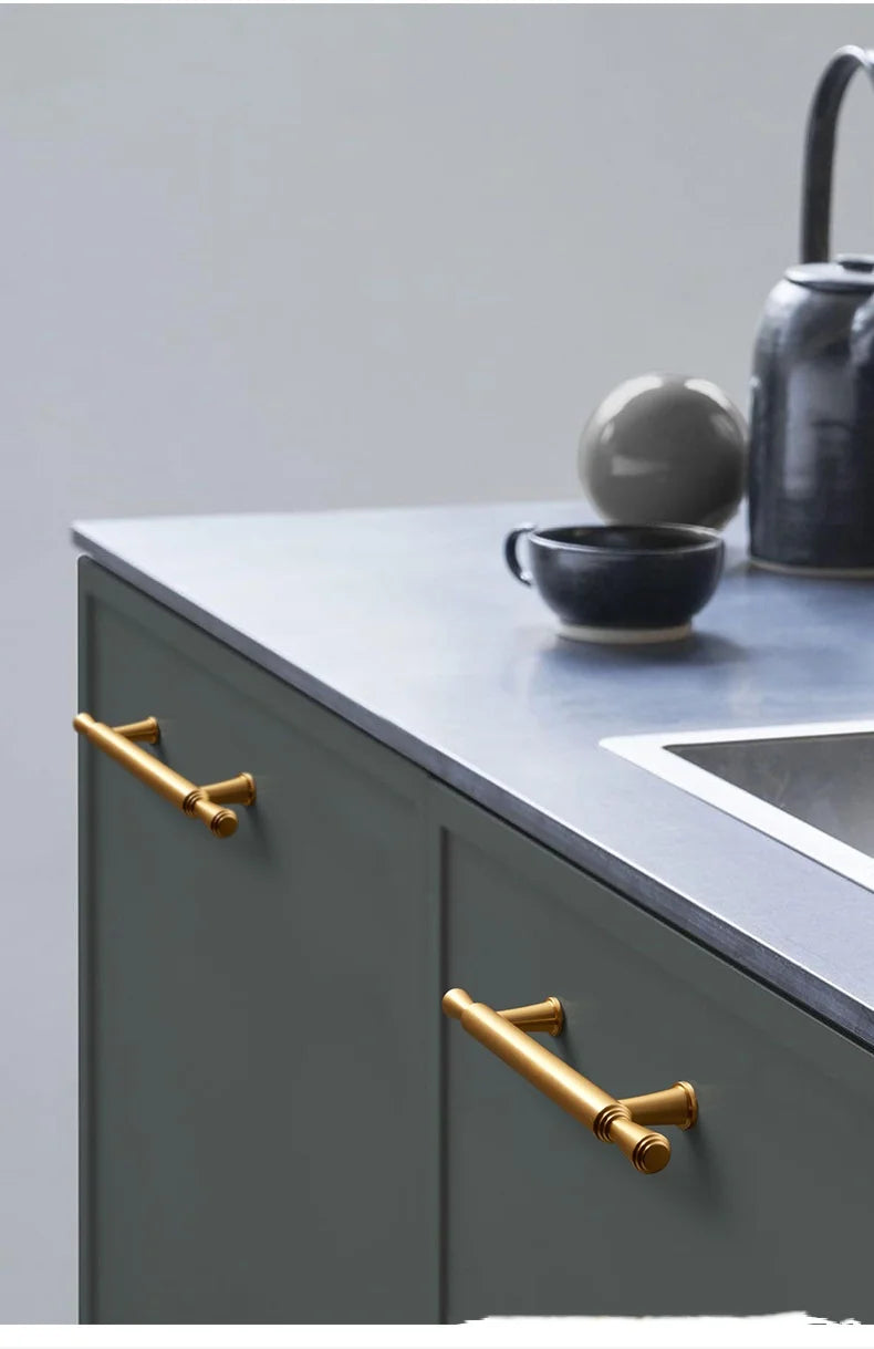 Long Kitchen Cabinet Hardware Cupboard Handles T Bar Furniture Hardware Drawer Pulls Rose Gold Door Handle Kitchen Accessories