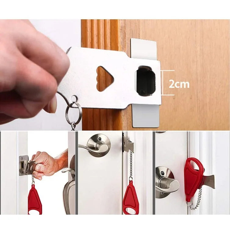 Portable Door Lock Self-Defense Anti Theft Door Locks Safety Latch Door Stopper Security Hotel Apartment Travel Home Door Locks
