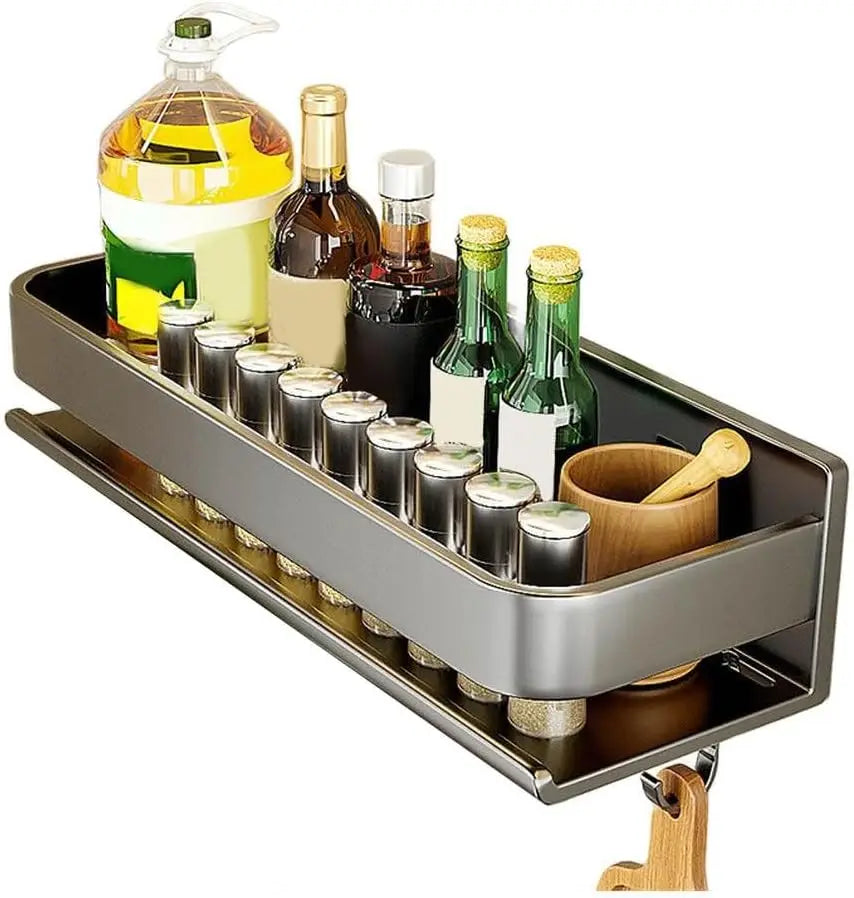 Utensil Rack Spice Rack Wall Mount Over the Stove Shelf Spice Organizer Shelf For Stove Cabinet Pantry Door Spice Shelf Hanging