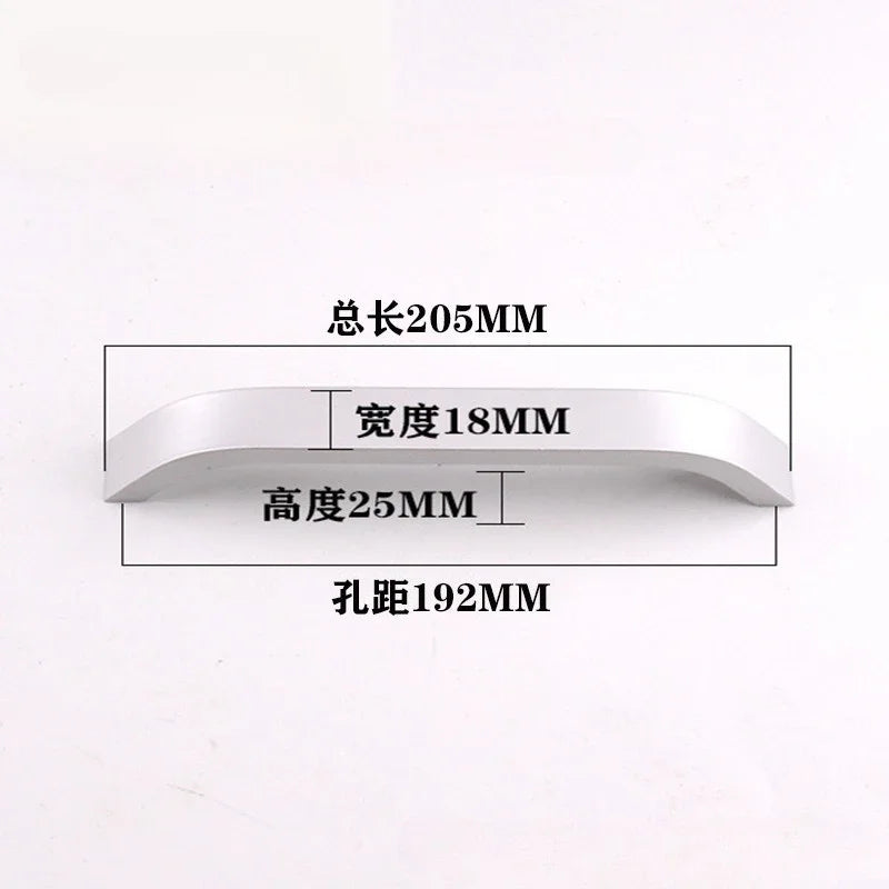 Modern Simple Handles for Furniture Silver Bedroom Wardrobe Dresser Nightstand Drawer Handles Kitchen Drawer Cabinet Handles