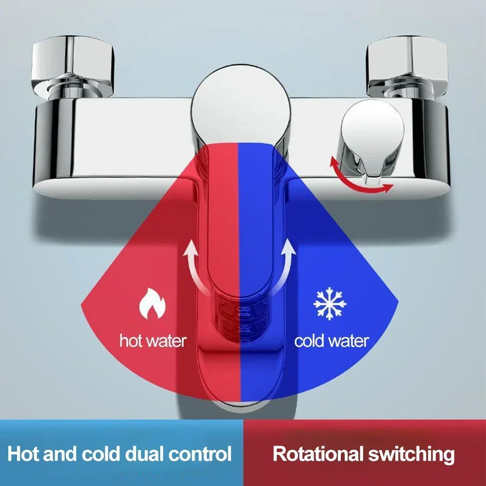 Bathroom Shower Faucet Wall Mounted Hot And Cold Water Tap Bath Mixer Bathtub Tap Triple Mixed Valve Bathroom Basin Faucets