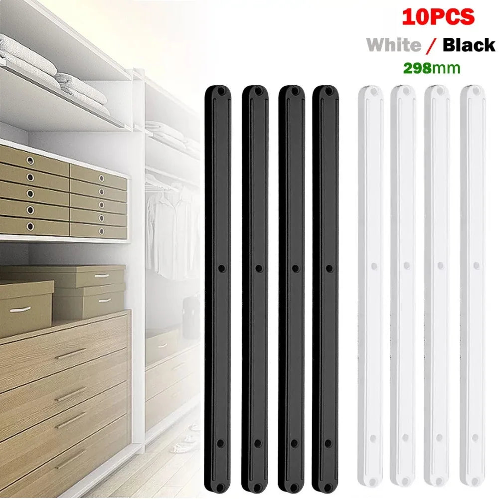 10Pcs Drawer Runners Replacement Draw Rail Plastic Drawer Slides 298mm Draw Runners For Cabinet Cupboard Furniture Hardware