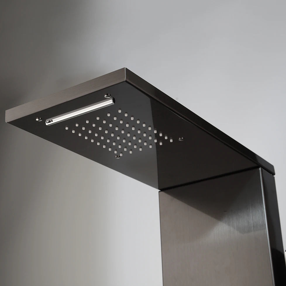 ZAPPO Shower Panel with Rainfall Waterfall Shower Head 5 Body Jets and 3-Function Handheld Rain Massage System Shower Column Tap