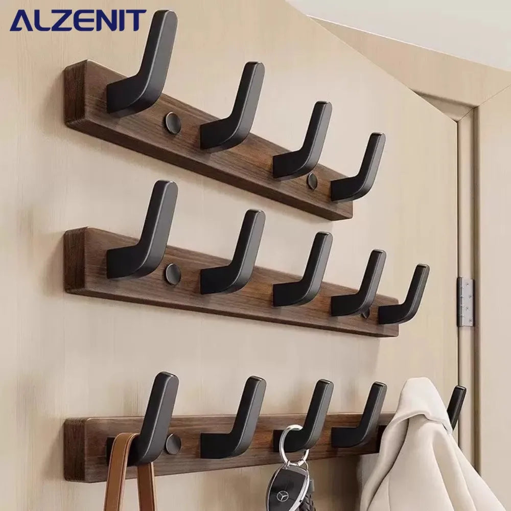 Strong Solid Wood Hook Hanging Clothes Rack Behind The Living Room Door Wall Mount Entrance Hall Towel Hat Hanging Cap Holder