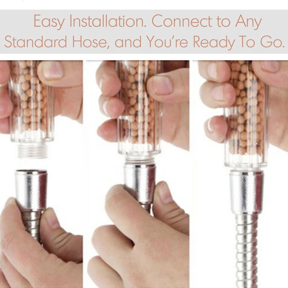 Bathroom Water Therapy Shower Negative Ion SPA Shower Head Water Saving Rainfall Shower Filter Head High Pressure Bath Spray