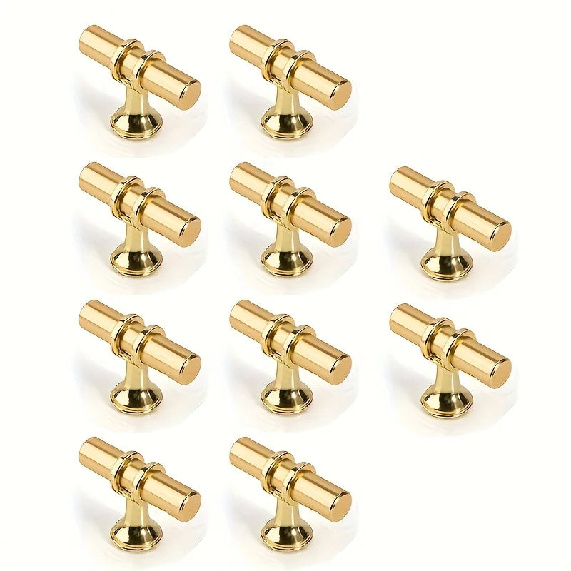 12pcs Wardrobe door handle modern simple light luxury black cabinet handle Golden lengthened cabinet door drawer small handle