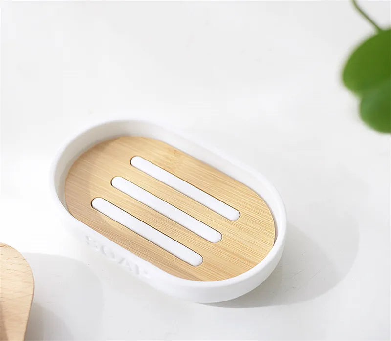 Bamboo Bathroom Accessories Toilet Brush Toothbrush Holder Gargle Cup Soap Holder Lotion Dispenser Bathroom Essential Accessory