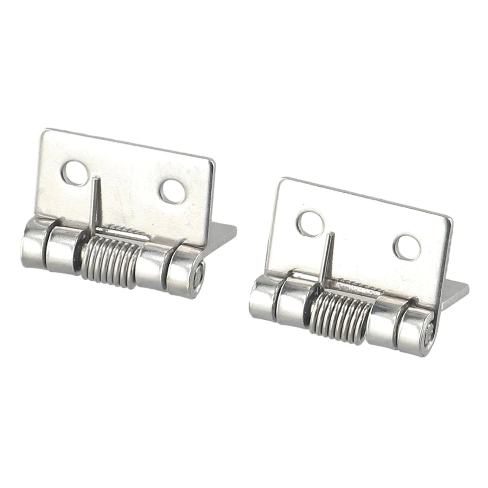 2pcs 1/1.5/2/3Inch Silver Spring Door Hinge Stainless Steel Self Closing Design Windows Cabinets Boxes Household Hardware