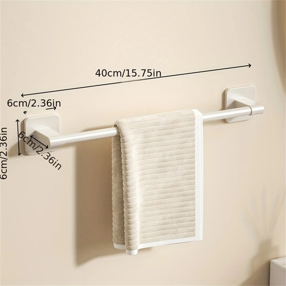 1 Piece Of Bathroom Facilities White Non-Perforated Wall-Mounted Bathroom Towel Bar Size 40-60cm Storage Rack Towel Rack
