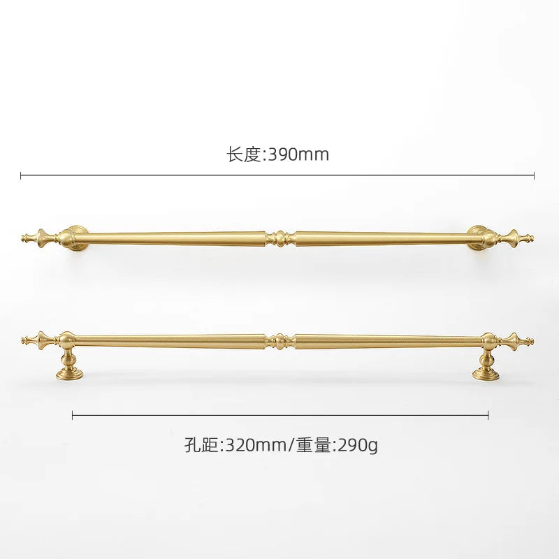 High-end Antique Bronze Door Handles and Knobs Solid Brass Antique Drawer Pulls Kitchen Cupboard Handle Gold Cabinet Handles