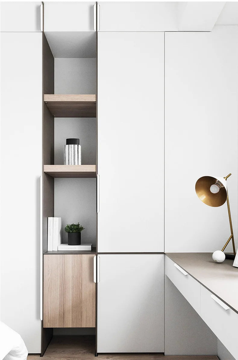 Hidden Minimalist Cabinet Handles for Kitchen Wardrobe | No Drilling Black Edge Pulls | Custom Length 80mm-1200mm Modern Design