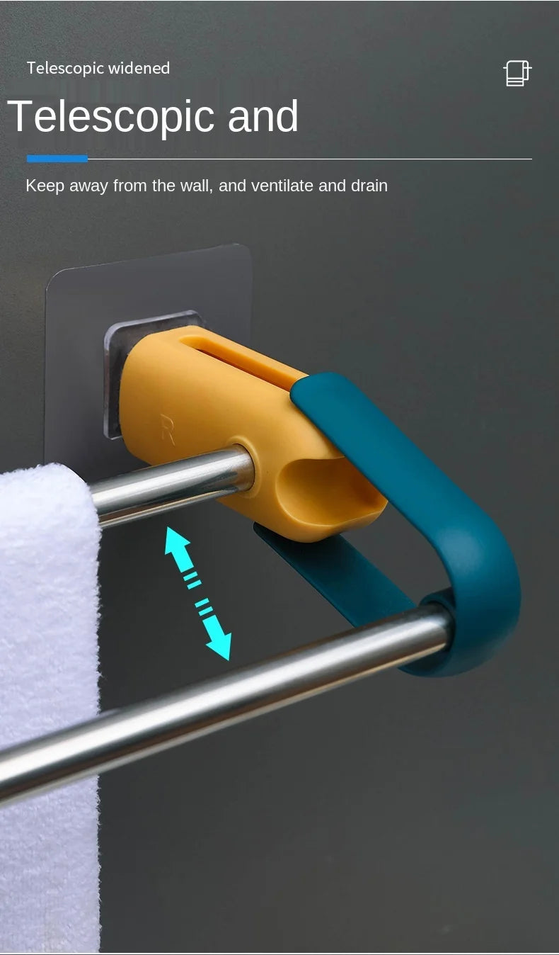 Wall-Mounted Bathroom Hook, Toilet Perforated Towel Storage Rack, Bathroom Towel Storage Rack, Kitchen Wipes Hanging Gadgets