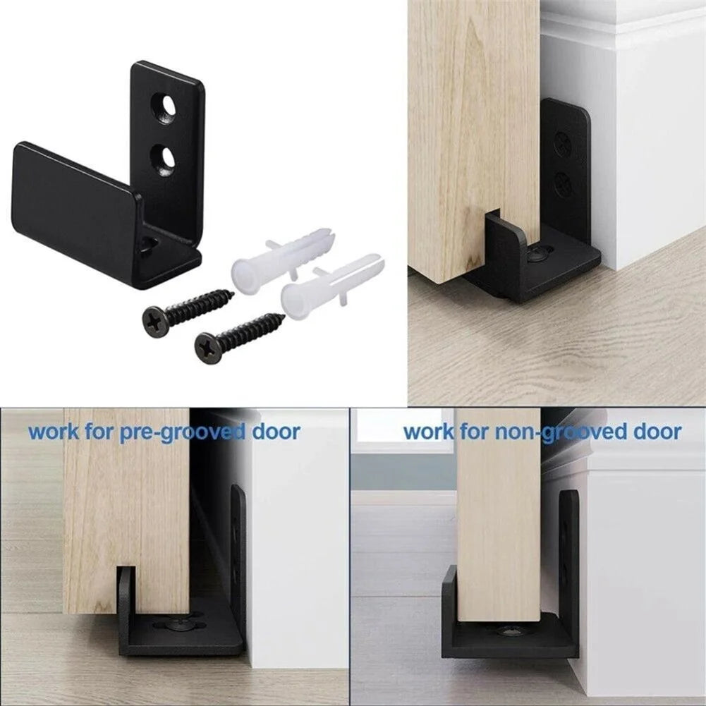 Adjustable Sliding Door Floor Guide Bottom Barn Door Guide Roller Decor Hardware Wall Mount Door Guides Slotted Swing Stop