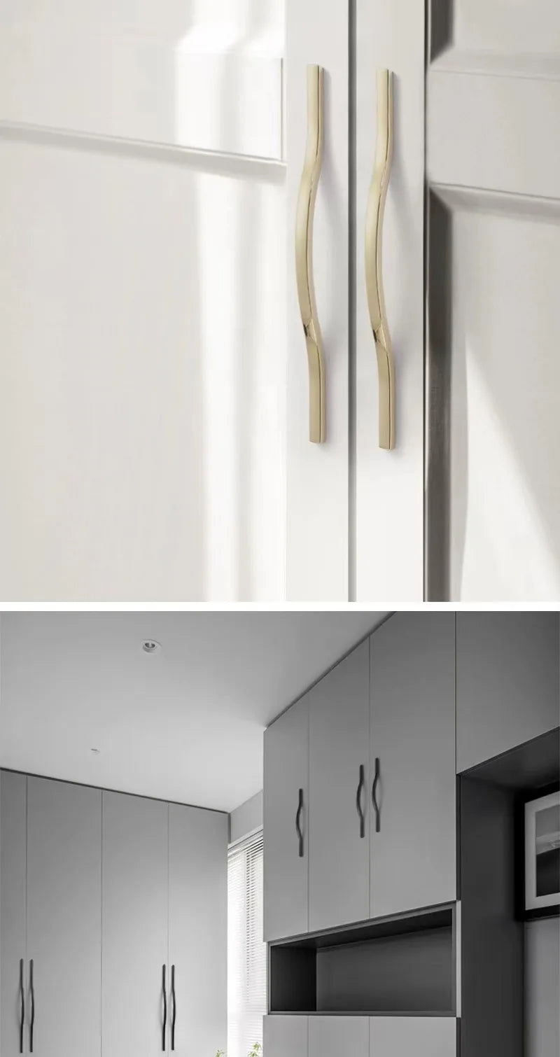 Nordic Handles for Cabinets and Drawers Kitchen Furniture Handles Modern Luxury Gold Wardrobe Drawer Handle Cabinet Door Handle