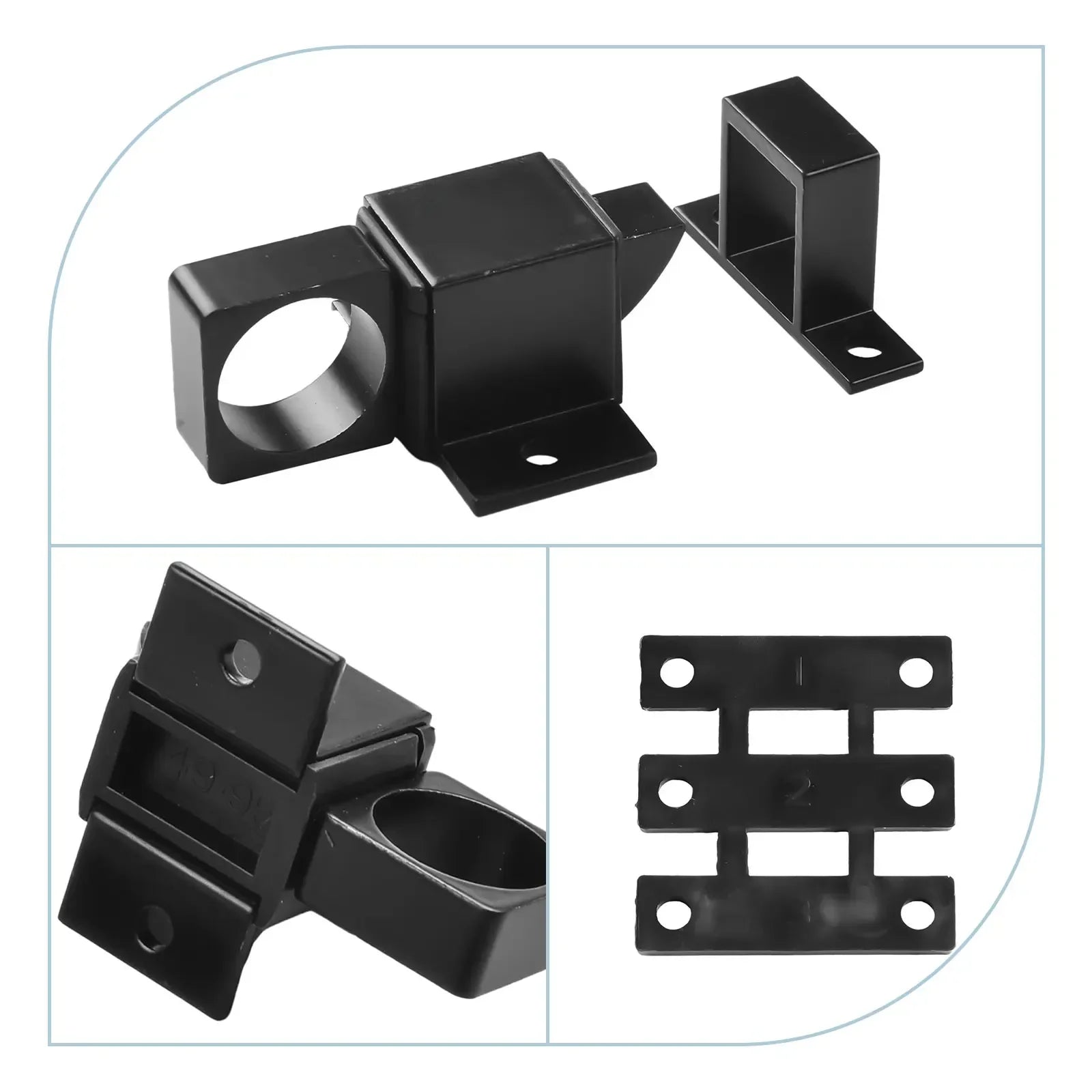Door Latch Aluminum Alloy Security Automatic SASH Door Spring Bounce Lock Square Self-closing Bolt Spring Thumb Lock