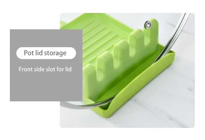 Kitchen Organizer for Tableware Storage - Spoon Rest, Fork, Spatula Rack, Spoon Holder Stand, Pot Lid Holder