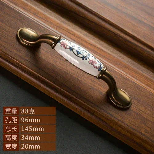 ceramic handle American retro cabinet door modern minimalist European style drawer cabinet wardrobe cabinet handle