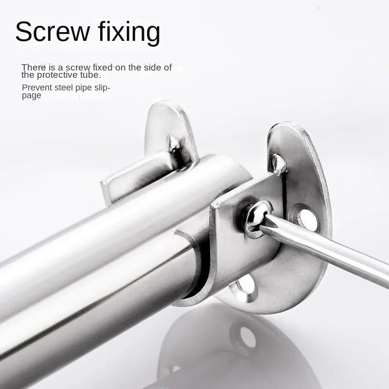 304 Stainless Steel Flange Seat Wardrobe Hanger Rod Fixing Hardware Accessories Curtain Rod Tube Hook Fixed Support Bracket Seat